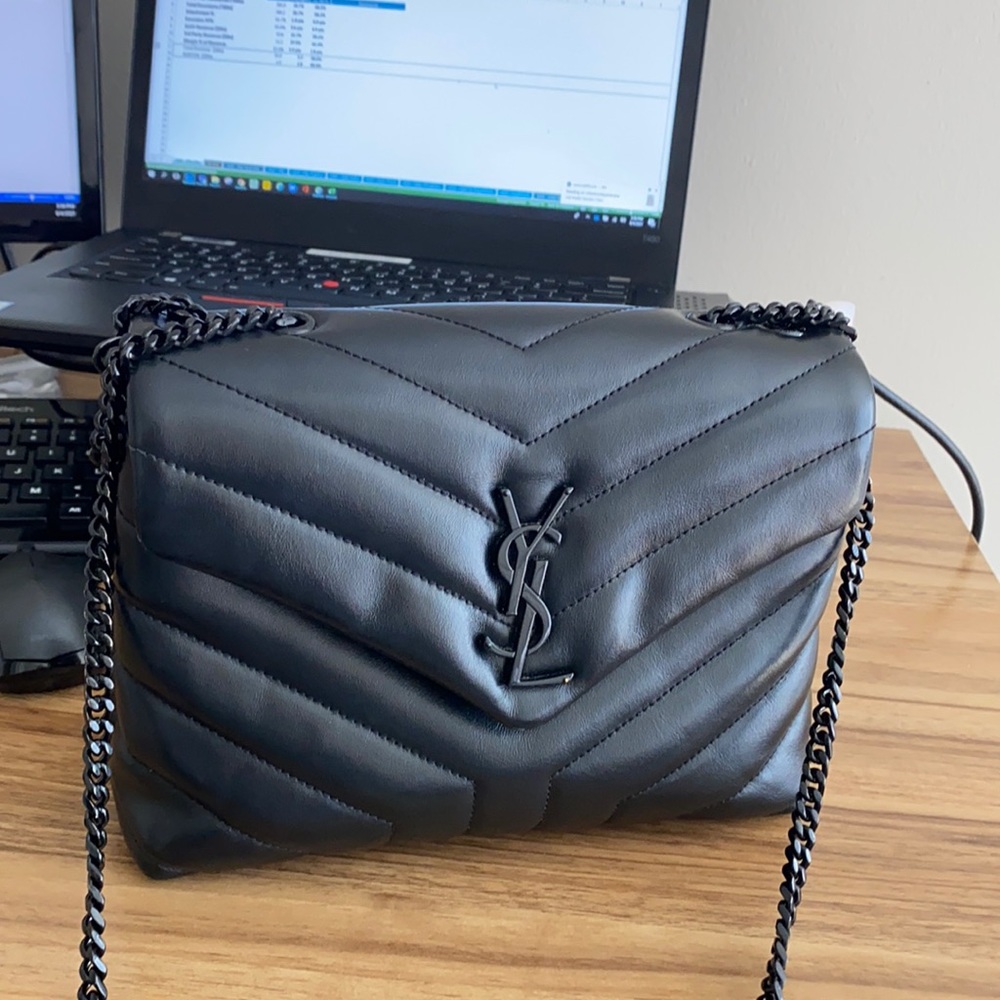 Yves Saint Laurent Black Quilted Leather Crossbody Bag